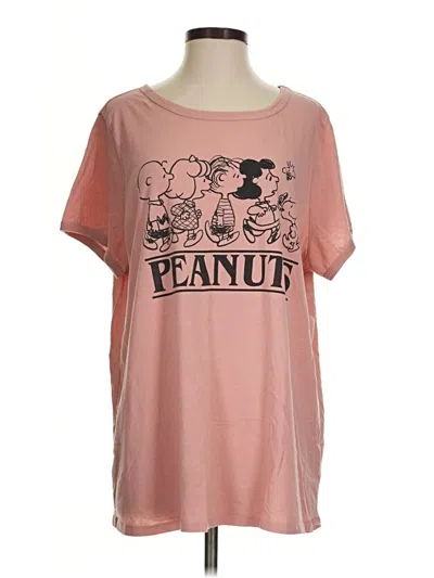 Pre-owned Peanuts Short Sleeve T-shirt In Pink