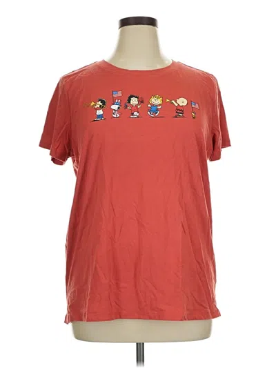 Pre-owned Peanuts Short Sleeve T-shirt In Red