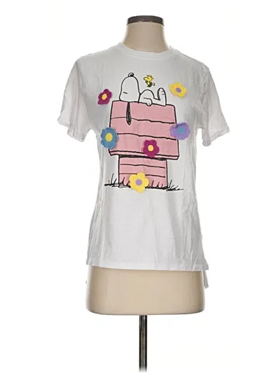 Pre-owned Peanuts Short Sleeve T-shirt In White