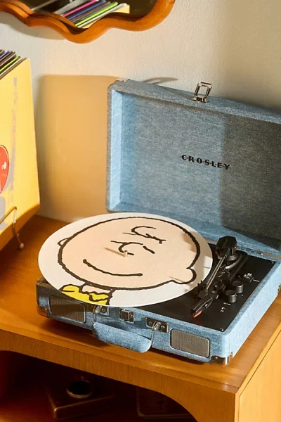 Peanuts Snoopy Charlie Brown Portraits Turntable Slipmat In White At Urban Outfitters