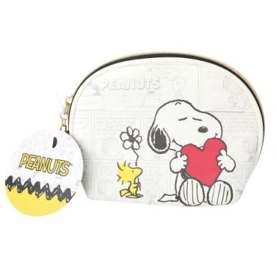 Peanuts Snoopy Cosmetic Bag Set, Zip Pouch, Comic Print In Multi
