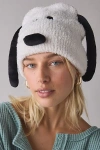 Peanuts Snoopy Fuzzy Beanie In White At Urban Outfitters In White