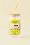 Peanuts Snoopy Graphic To-go Glass Tumbler In Light Yellow At Urban Outfitters In Multi