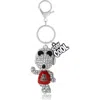 Peanuts Snoopy 'joe Cool' Crystal Keychain With Stay Cool Tag, Silver‑tone In Metallic