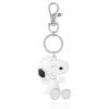 Peanuts Snoopy Keychain, Silver-tone Enamel Bag Charm In White