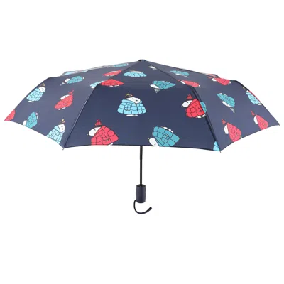 Peanuts Snoopy Puffer Jacket All-over Print Auto Open & Close Umbrella In Blue