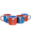 Peanuts Snoopy Songs 4pc Stoneware Mug Set