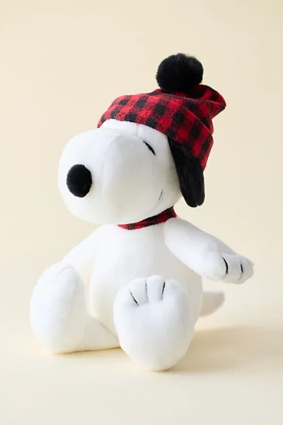 Peanuts Snoopy Winter Plaid Hat Plushie In White At Urban Outfitters