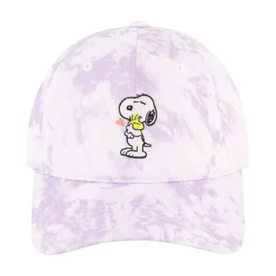 Peanuts Snoopy Woodstock Hug Tie Dye Dad Cap In Pink