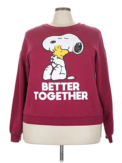 Pre-owned Peanuts Sweatshirt In Burgundy