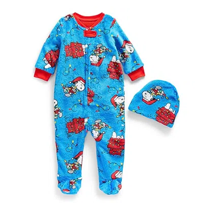 Peanuts Kids' Unisex  Long Sleeve Pajama Set In Blue