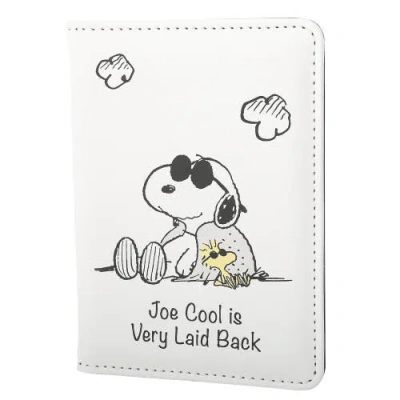 Peanuts White And Black Passport Holder In Multi