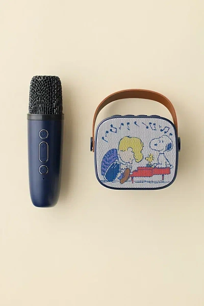 Peanuts Wireless Speaker & Karaoke Microphone Set In Blue At Urban Outfitters