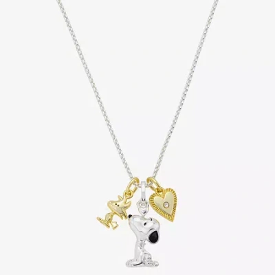 Peanuts Womens 10k Gold Over Brass Pure Silver Over Brass 18 Inch Cable Chain Necklace