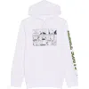 Peanuts Womens Cotton Blend Fleece Hooded Sweatshirt In White