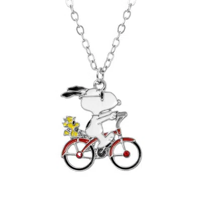 Peanuts Woodstock And Snoopy Necklace For Women Official License In Silver