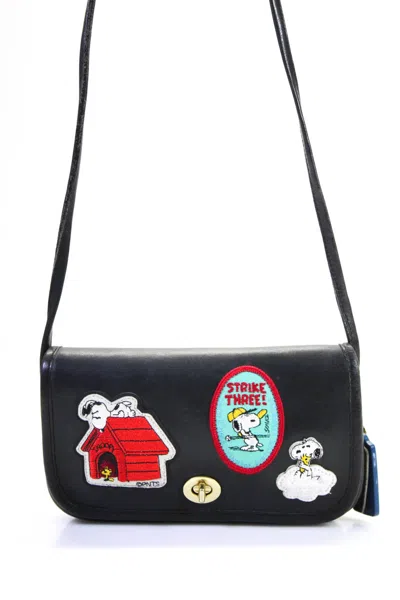 Peanuts X Coach Vintage Coach X Peanuts For Collette Paris Ltde821 Leather Small Crossbody Bag Black