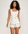 Pear Culture Juniors' Polka Dot Tailored Button-front Romper In Multi