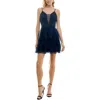 Pear Culture Juniors Womens Glitter Corset Back Mini Dress In Multi