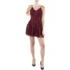 Pear Culture Juniors Womens Glitter Corset Back Mini Dress In Pink