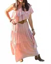 Pearl & Caviar Anna One Shoulder Ruffle Maxi Dress In Pink In Pink