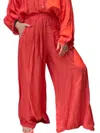 Pearl & Caviar Callisto Linen Pants In Red In Red