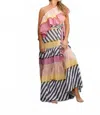 Pearl & Caviar Cora Ruffled One Shoulder Maxi Dress In Multi In Multi