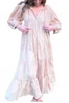 Pearl & Caviar Daphne Long Sleeve Maxi Dress In Porcini In Multi