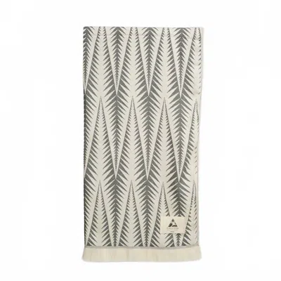 Pearl & Caviar Finikas Beach Towel In Black In Gray