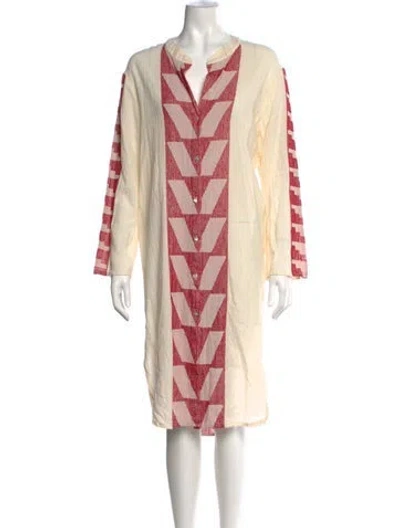 Pre-owned Pearl & Caviar Graphic Print Knee-length Dress W/ Tags In Multicolor