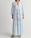 Pearl & Caviar Hydra Maxi Dress In Blue/white In Blue