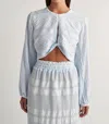 Pearl & Caviar Hydra Top In White/ciel In Multi