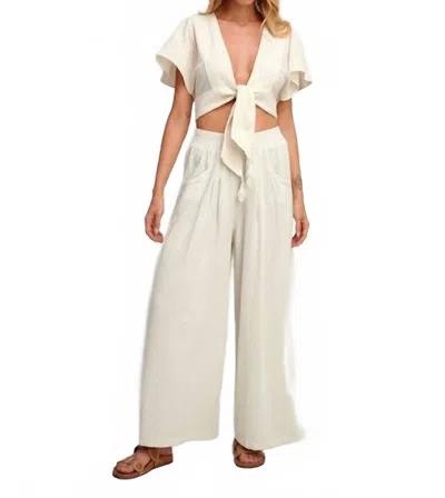 Pearl & Caviar Iraklia Cotton Pants In White