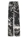 Pearl & Caviar Leaf-print Trousers In Black