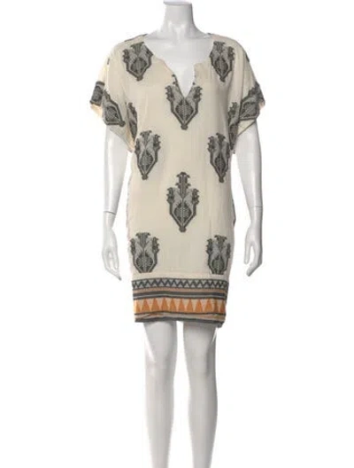 Pre-owned Pearl & Caviar Printed Mini Dress In Neutral