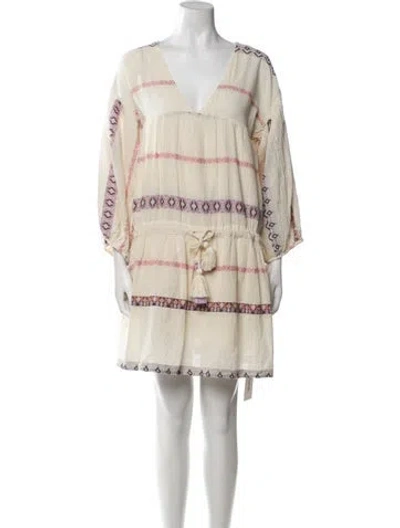 Pre-owned Pearl & Caviar Printed Mini Dress W/ Tags In White