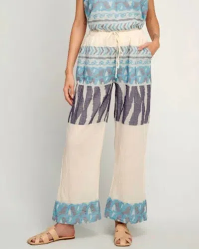 Pearl & Caviar Scorpios Cotton Pant In White Multi