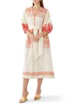 Pearl & Caviar Scorpios Maxi Dress In Natural Red In Multi