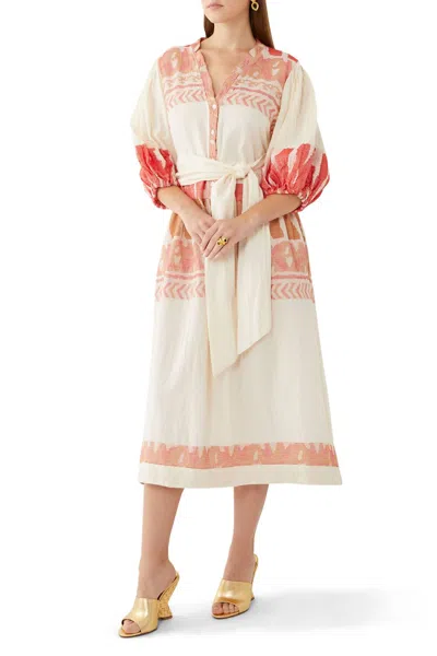 Pearl & Caviar Scorpios Maxi Dress In Natural Red In Multi