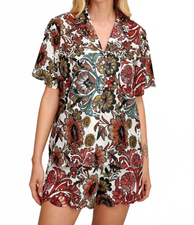 Pearl & Caviar Skiathos Button Down Shirt In Multi