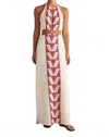 Pearl & Caviar Sophia Maxi Dress In Knossos Red In White