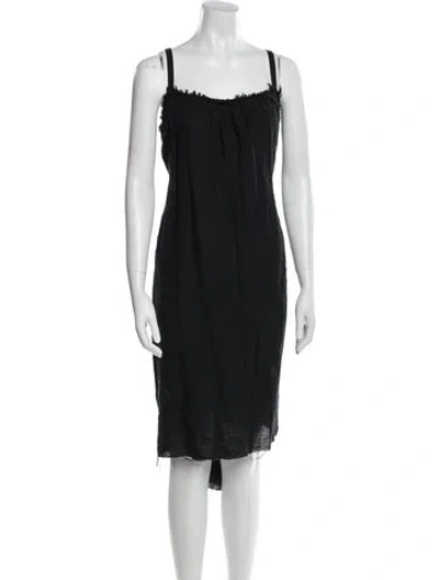 Pre-owned Pearl & Caviar Square Neckline Midi Length Dress In Gray