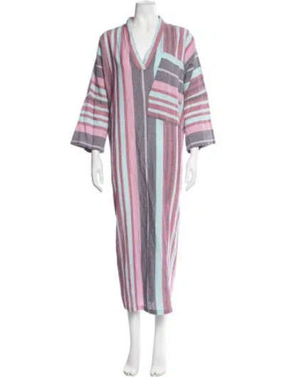 Pre-owned Pearl & Caviar Striped Long Dress W/ Tags In Multicolor
