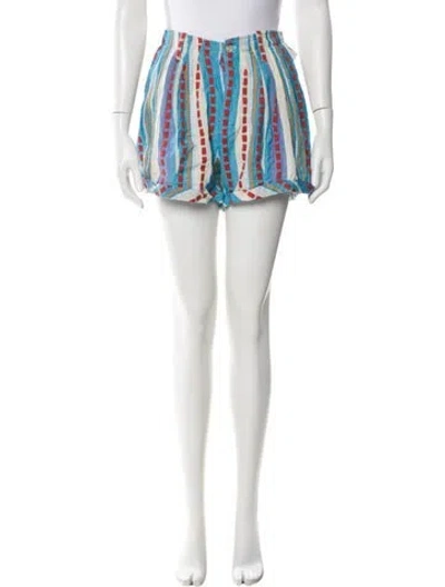 Pre-owned Pearl & Caviar Striped Mini Shorts W/ Tags In White