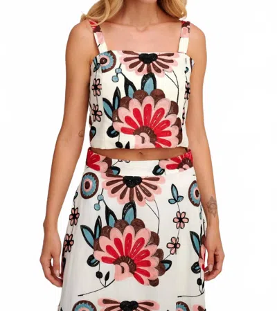 Pearl & Caviar Vereniki Embroidered Crop Top In Multi