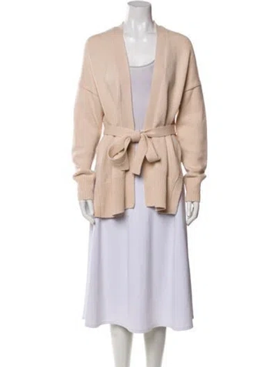 Pre-owned Pearl & Caviar Wool Open Front Sweater In Neutral