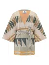 Pearl & Caviar Zakar Geometric-belted Coat In Multi