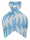 Pearl & Caviar Zakar Halter Top In Blue