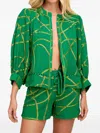 Pearl & Caviar Zakar Shrug Jacket In Green