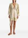 Pearl & Caviar Zakar Striped Tie Top In Neutral